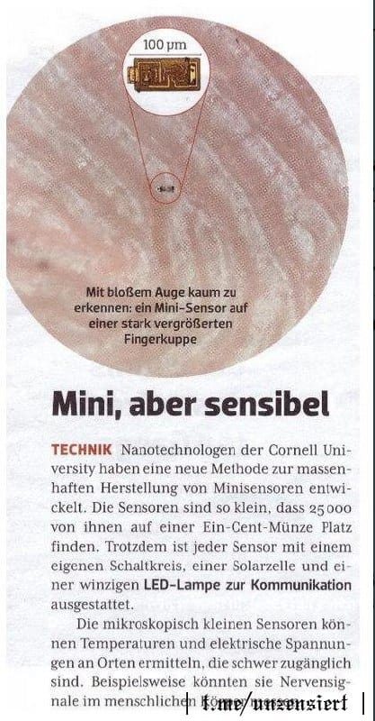 Mini Chip Auf Fingerkuppe